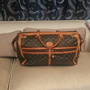 Vintage Louis Vuitton Brown and Tan Duffel Bag